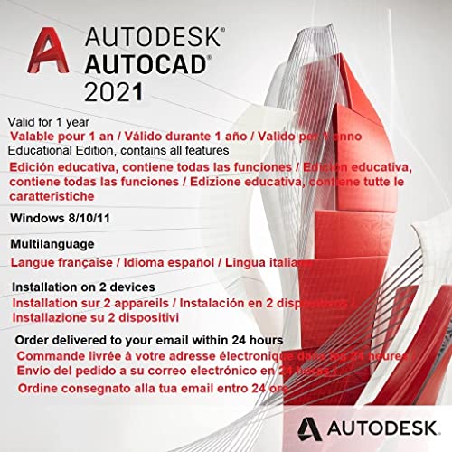 Autodesk AutoCAD 2021 | Licenza di 1 anni | Lingua italiana | Windo...