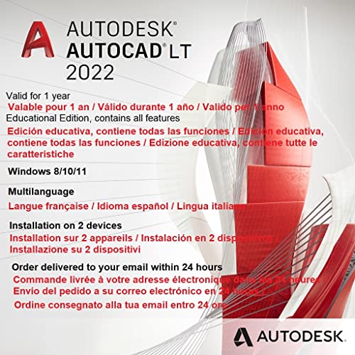 Autodesk AutoCAD LT 2022 | Licenza di 1 anni | Lingua italiana | Wi...