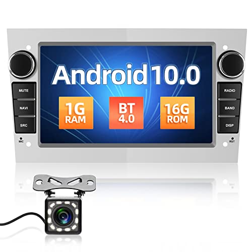 Autoradio 2 Din per Opel Android 10.0 [1G+16GB],7 Pollici Stereo Auto 2 Din con Navigatore per Opel Meriva Astra Vivara Combo con Bluetooth WIFI USB DAB+ Mirror Link(d argento)
