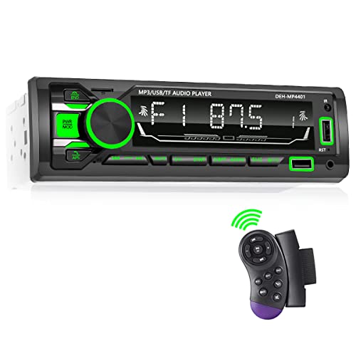 Autoradio Bluetooth 1 Din,TOYOUSONIC Radio Auto con Display LCD e Telecomando Supporta chiamate in vivavoce Radio FM AUX Ingresso USB EQ Ricarica rapida Retroilluminazione a sette colori