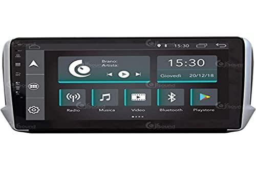 Autoradio Custom Fit per Peugeot 2008 e 208 Android GPS Bluetooth W...