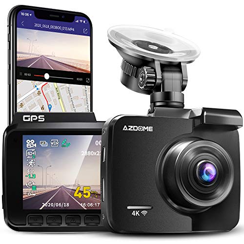 AZDOME Dash Cam GPS WiFi, Telecamera per auto 4K 2160P e Super Visi...