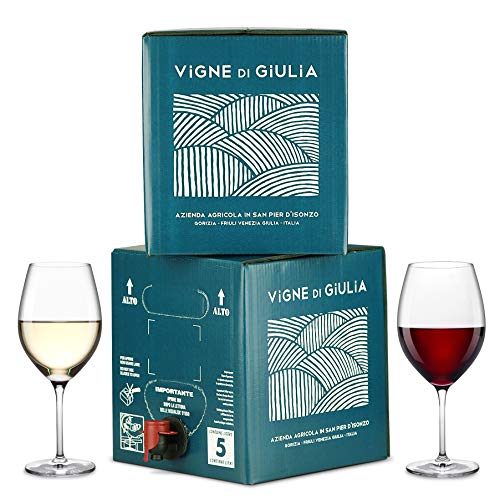 Bag in Box vino Pinot Grigio 5L + Bag in Box vino Refosco dal Peduncolo Rosso 5L - Vigne di Giulia