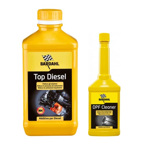Bardahl 120040 + 113019 Top Diesel 1litro, Dpf Cleaner 250 ml, additivo Diesel, pulitore FAP