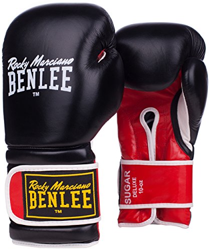 BENLEE Rocky Marciano Boxhandschuhe Boxing Glove Sugar Deluxe, Merci Sportive Unisex-Adulto, Nero (Schwarz Rot), 12