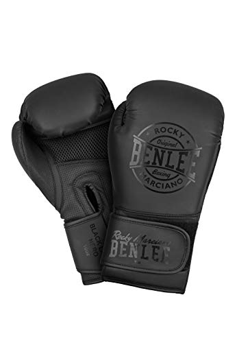 BENLEE Rocky Marciano Unisex – Adulto Black Label Nero Artificial Leather Boxing Gloves, 10 oz