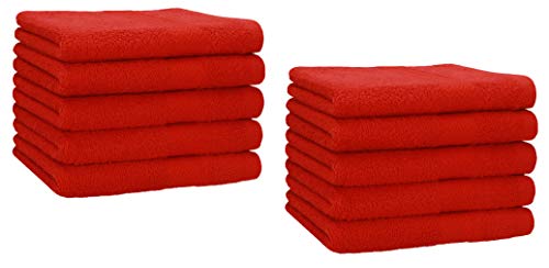 Betz Set di 10 Asciugamani per Ospiti 30x50 Premium 100% Cotone (Rosso)