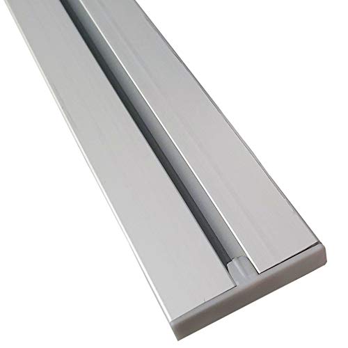 Binario per tenda in alluminio, disponibile in tutte le lunghezze fino a 480 cm, binario piatto (7 mm), 1   2   3   4 binari, con guide per tende