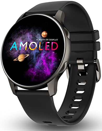 Bmoled Smartwatch Uomo 1,39   AMOLED HD Display(44 mm Always On Display Touchscreen) Orologio Fitness Tracker con Cardiofrequenzimetro da Polso Saturimetro (SpO2) Monitor del Sonno per Android iOS