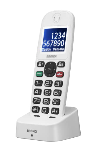 BRONDI Amico di Casa Telefono Cellulare per Anziani GSM DUAL SIM con Tasti Grandi, Funzione SOS, Controllo Remoto, Volume Alto, Bianco