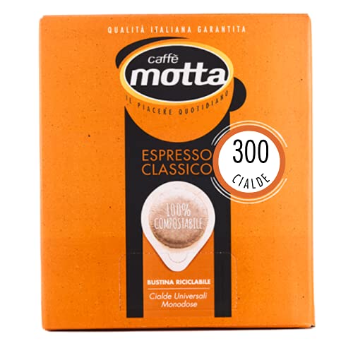 CAFFÈ MOTTA Cialde ESE 44 mm Espresso Classico - 300 Cialde Compostabili ( 2 Confezioni da 150 Cialde)