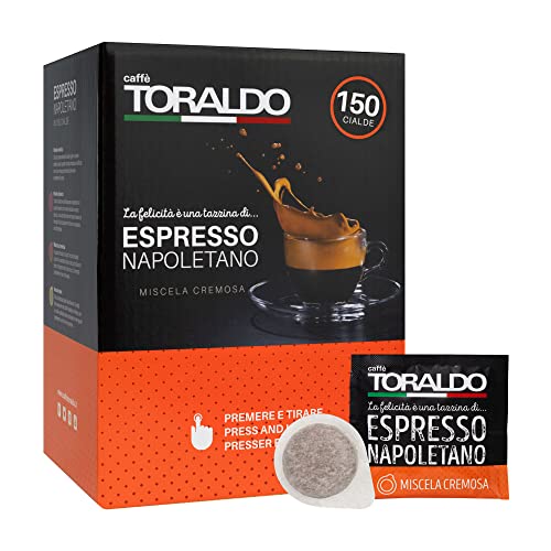 CAFFÈ TORALDO | Cialde ESE 44 | Caffè Selezionato, Tostato e Torrefatto in Italia | Eccellenza del Caffè Napoletano (300 Cialde, Miscela Cremosa)