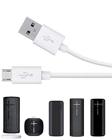 Cavo di ricarica USB lungo 3,5 m, bianco per Ultimate Ears UE Wireless Charging Dock, Boom 3, MEGABOOM 3, Blast, MEGABLAST, Roll & Mini Boom (solo cavo)