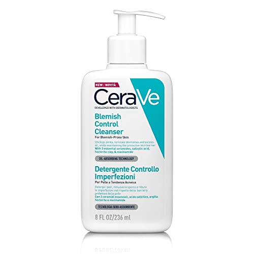 CeraVe Schiuma Detergente Anti Imperfezioni con Acido Salicilico e Argilla Purificante per Pelle Grassa, 236mL