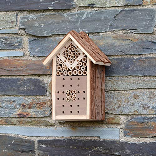 CKB LTD Piccola corteccia in legno naturale, per api, coccinelle, casetta in legno, per giardino, casa, casa, habitat all aperto, piccola 16 x 9 x 23 cm