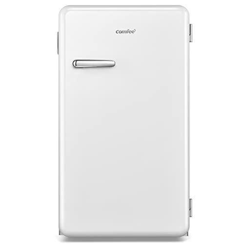COMFEE  RCD93WH1RT(E) 93L Mini frigo mono porta, design Retrò, controllo temperatura regolabile, adatto per casa, ufficio e altre applicazioni domestiche | Colore bianco