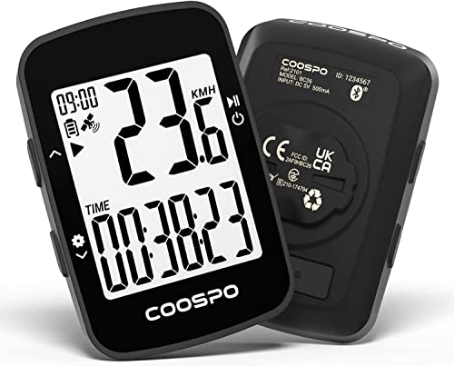 COOSPO Ciclocomputer GPS Senza Fili Contachilometri Bici Wireless Bluetooth con Display da 2.3 pollici Retroilluminazione Automatica IP67 Impermeabile