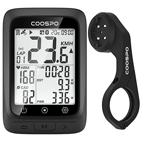 COOSPO Ciclocomputer Senza Fili Contachilometri Bici GPS Wireless Ant+ Bluetooth con Display da 2.4 pollici Retroilluminazione Automatica IP67 Impermeabile