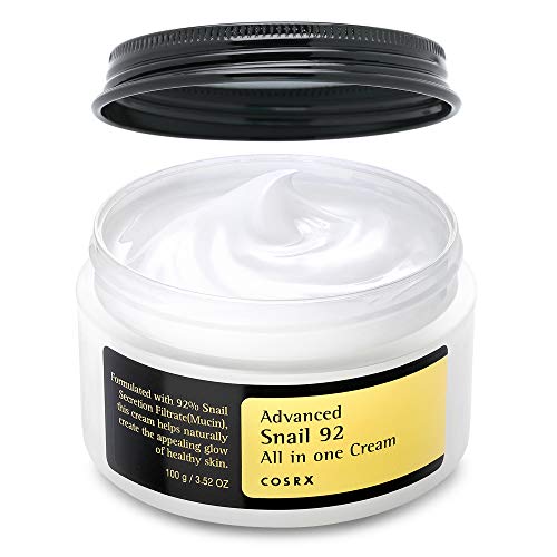 COSRX Advanced Crema Snail 92 all-in-one 100 ml, Idratazione di lunga durata, 96,3% di filtro di secrezione di lumaca, Migliora la vitalità , lenisce la pelle disidratata, Ipoallergenico