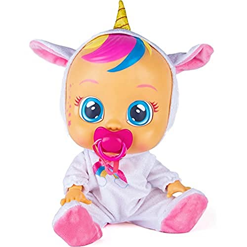 CRY BABIES Fantasy Dreamy Unicorno | Bambola interattiva che piange lacrime vere con ciuccio e Pigiama - Per bambini e bambine +2 Anni