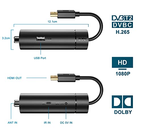 DCOLOR Decoder DVB-T2 C Mini HDMI Stick ,Decoder Digitale Terrestre...