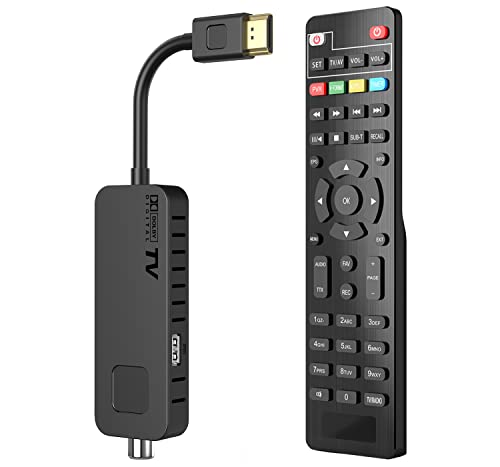 Dcolor Decoder DVB-T2 Decoder Digitale Terrestre - HDMI TV Stick, Dolby Audio HD 1080P H265 HEVC Main 10 Bit, Supporto USB WiFi   Multimedia   PVR [Include 2in1 telecomando universale]