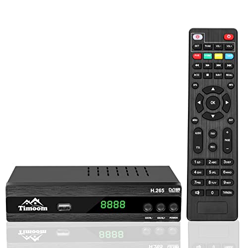 Decoder DVB-T2 HD 1080P Ricevitore Digitale Terrestre Full HD DVBT2 H265 HEVC 10 Bit Bonus TV, FTA, USB, HDMI, SCART, Sensore IR, Supporto USB WiFi, Telecomando Universale 2in1, Main 10