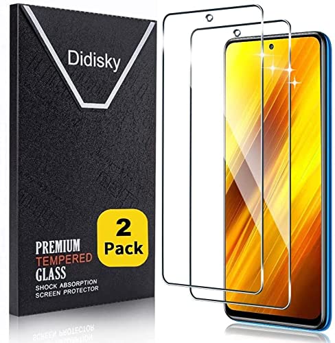 Didisky Pellicola Protettiva in Vetro Temperato per Xiaomi Poco X3 PRO Poco X3 NFC (Non per Poco X3 GT), [2 Pezzi] Facile da Pulire, Facile da installare, Trasparente