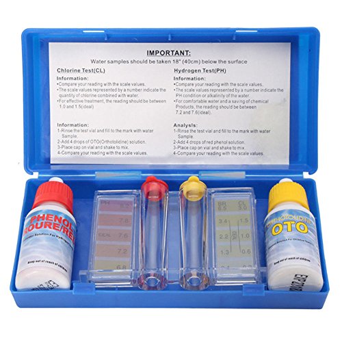 Domeilleur - Kit per il test del pH e del cloro dell’acqua, misur...