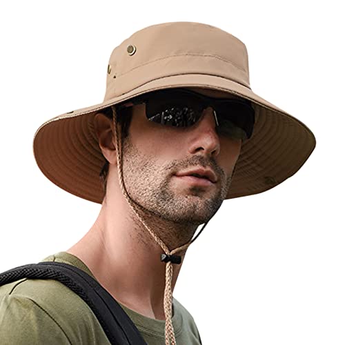 Dsaren Cappello da Pescatore Cappello da Sole Trekking Cappelli Uomo Estivi Falde Larghe Protezione UV Cappello Safari Regolabile Pieghevole per Arrampicata Escursionismo Campeggio Viaggio…