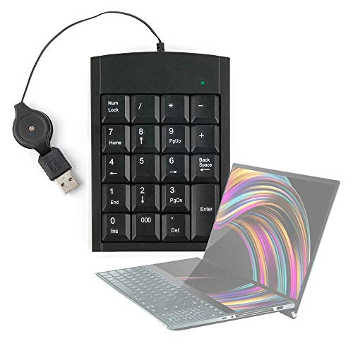 DURAGADGET Tastierino Numerico USB con Cavo Avvolgibile per Computer ASUS ZenBook PRO Duo (UX581), ASUS ZenBook PRO Duo (UX481)