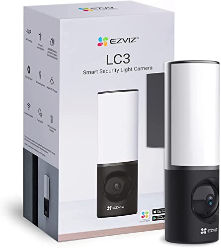 EZVIZ LC3 Telecamera Wi-Fi con Lampada da Esterno 2K, Videocamera S...