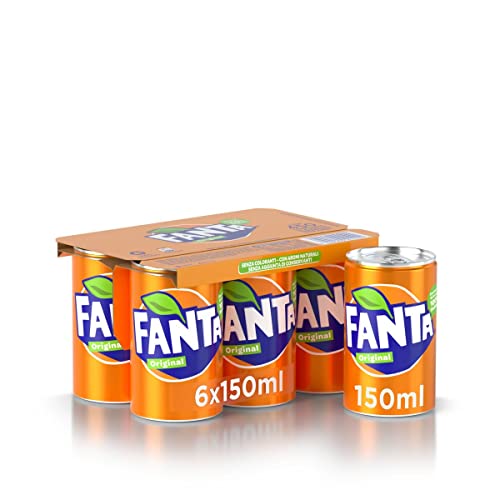Fanta Original Gusto di Arancia – 6 Lattine da 150 ml, con Succo ...