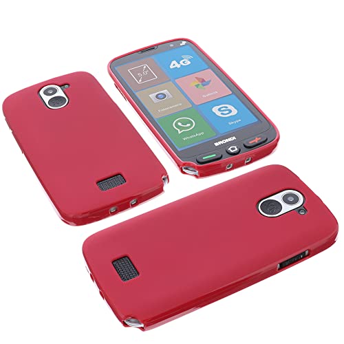 foto-kontor Custodia Compatibile con cellulari Brondi Amico Smartphone XS Nero Cover in Gomma TPU di Colore Rosso