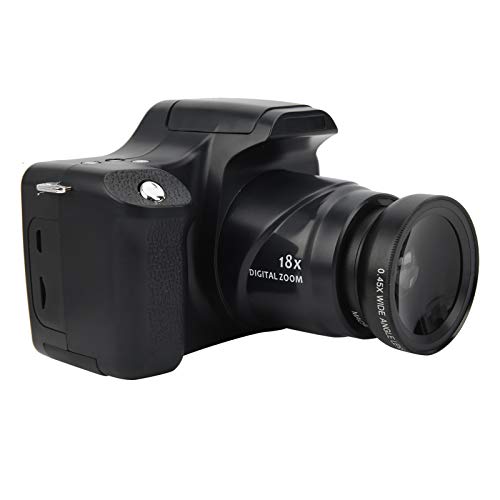 Fotocamera SLR HD con zoom 18X, schermo LCD HD da 3 pollici Luce flash incorporata 1500 mAh Fotocamera digitale portatile leggera e di grande capacità(Versione standard + obiettivo grandangolare)