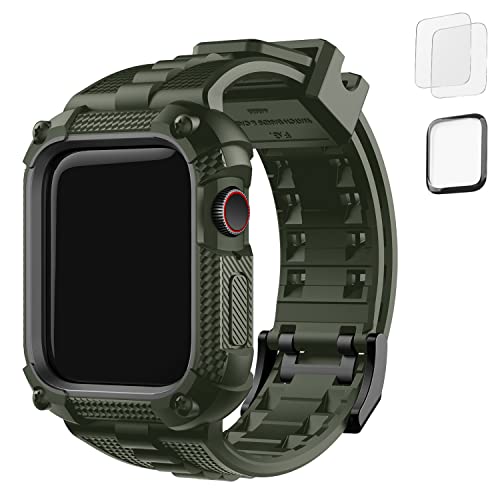 Fullmosa Cinturino per Apple Watch 44mm, Cinturini in Silicone con Custodia Protettiva Compatibile con Apple Watch Serie 6 5 4, Apple Watch SE