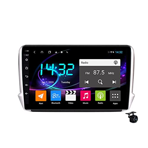 Gndy Android 10.0 Autoradio Radio Sat Nav per Peugeot 208 2008 2012-2020 Navigazione GPS 2 Din Head Unit 9in Schermo multimediale Lettore Bluetooth Ricevitore FM con 4G 5G WiFi Carplay,M600s