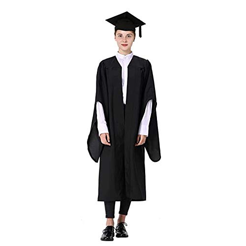 GraduationMall Unisex Economico Toga Laurea Cappello Laurea per Bachelor UK Stile Nero Abito Accademico S