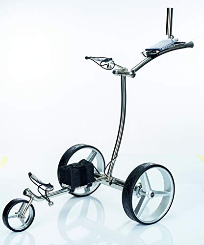 GT-R - Trolley elettrico da golf in acciaio INOX, con telecomando e 10 accessori inclusi