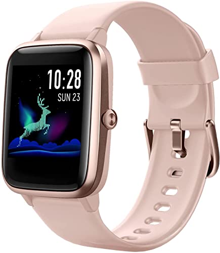 HAFURY Smartwatch,Orologio intelligente per iOS e Android, 1,3 Full Touch Schermo, monitor della salute, cellulare connesso, push di APP, impermeabile IP68,orologi da donna e da uomo alla moda (rosa)