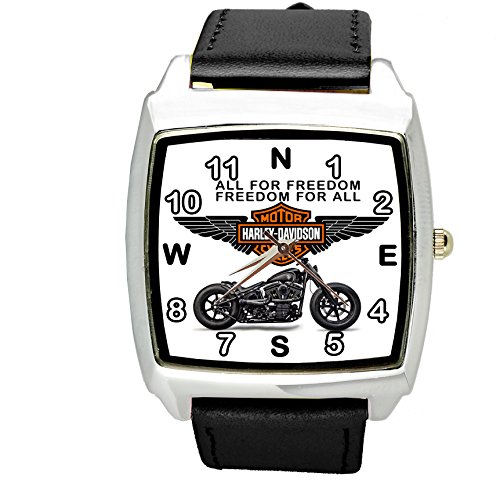 Harley Davidson Motor Quartz Square sport Black Watch Band...