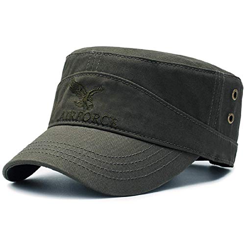 HASAGEI - Cappello militare da uomo, regolabile, in cotone, stile v...