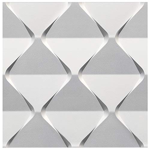 HEXIM Pannelli da parete 3D, polistirolo EPS bianco, 60 x 60 cm, rivestimento da parete (Harmony, 12,96 m²), pannello da soffitto