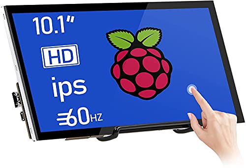 HMTECH Monitor Touchscreen Portatile da 10.1 pollici per Raspberry Pi 4, 1024 × 600 LCD con IPS Display, Capacitivo per Raspberry Pi 4B, 3B,Windows