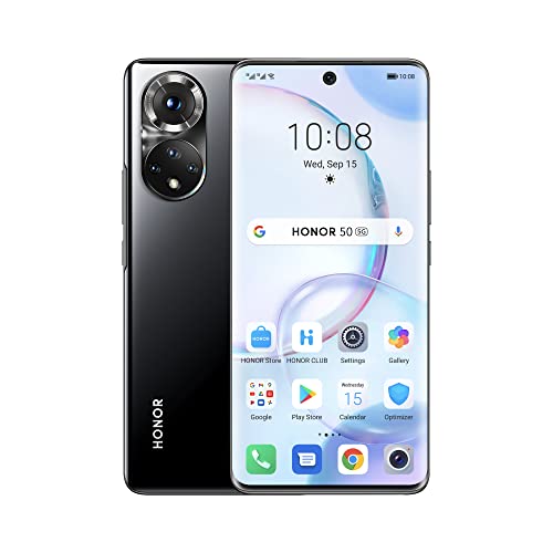 HONOR 50 5G Smartphone 6+128 GB, con fotocamera da 108 MP, display OLED da 6,57   a 120 Hz, Qualcomm SnapdragonTM 778G, 4300 mAh, Android 11 GMS, Versione EU+, Dual SIM, Midnight Black