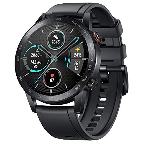 Honor Smartwatch Magic Watch 2 46mm, 14 Giorni in Standby, con Cardiofrequenzimetro, modalità di Esercizio, GPS, Fitness Tracker Orologio, Nero