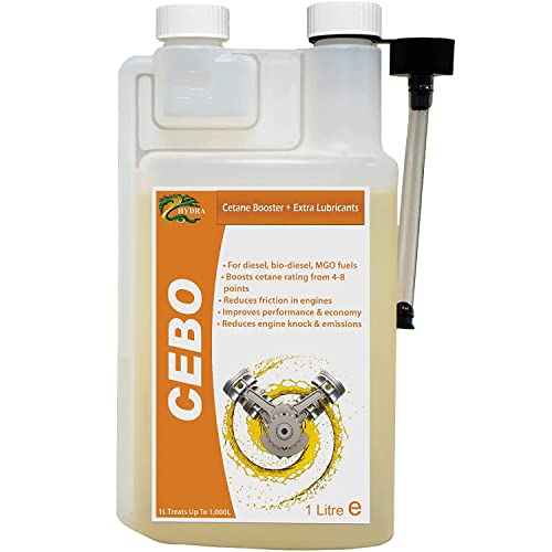 HYDRA CEBO CETANE Booster 2- EHN (Etilensil nitrato)+ Lubrificante Additivo Diesel 1L Tratta Fino a 1000 L