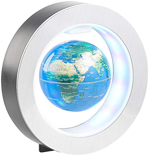 Infactory Galleggiante Globo: Globo sospeso di 10 cm in Un Anello Magnetico con Illuminazione a LED Colorata (Globo Magnetico)
