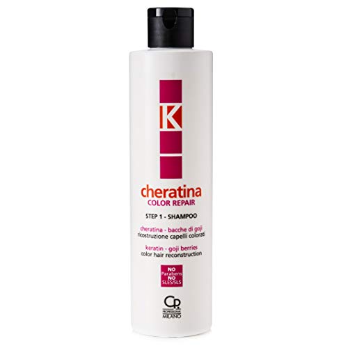 K-Cheratina - Color Repair Shampoo con Cheratina - Ricostruzione a Base di Cheratina per Capelli Colorati e Decolorati - Formula Arricchita con Estratto di Bacche di Goji - Step 1 - Flacone da 250 ml
