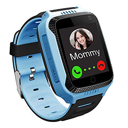 Kids Smartwatch Phone per Bambini GPS Tracker, Localizzatore di tracciamento con Chat Vocale, Sveglia SOS per il Gioco di Matematica Studente Bambini Smart Watch, Regalo Ragazzo e Ragazza, Blu